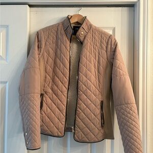 Ci Sono Women's Quilted Beige Bomber Jacket